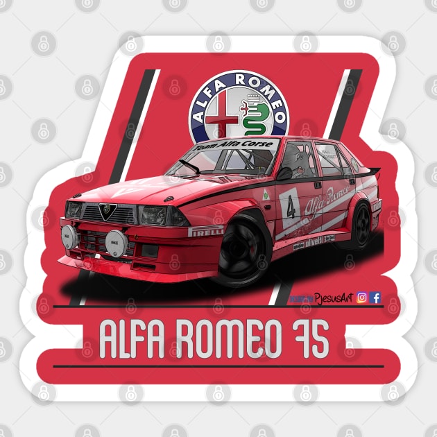 Alfa Romeo 75 Team Alfa C Sticker by PjesusArt